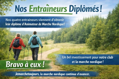 4 nouveaux animateurs diplômés en marche nordique !